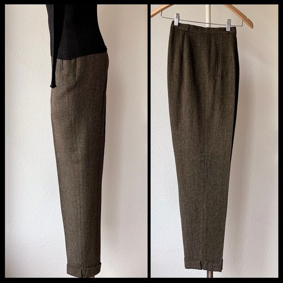 French designer Cinoche high-waisted split hem pleated trousers FR 38_US 4 - Picture 6 of 11